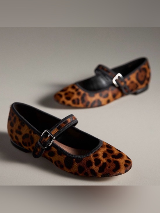 Maeve Shoes - Maeve Anthropologie Leopard Print Calf hair Mary Jane Flats - Brown & Black NEW